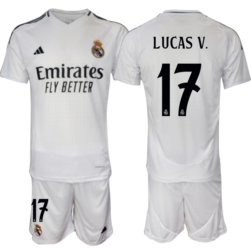 Men 2024-2025 Club Real Madrid home White 17 Soccer Jersey